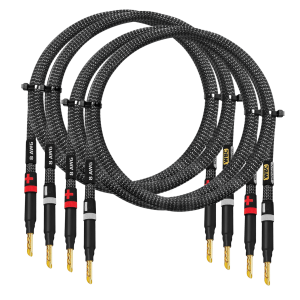 25 inch WBC Ultimate 8AWG jumper cable pair with Eminence banana connectors
