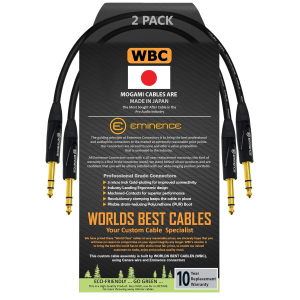 WBC TRS cable pair with Mogami 2534 wire and Eminence TRS connectors