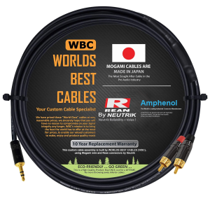 7 foot Mogami 2893 Y cable with Amphenol ACPL-CRD and ACPL-CBK RCA connectors