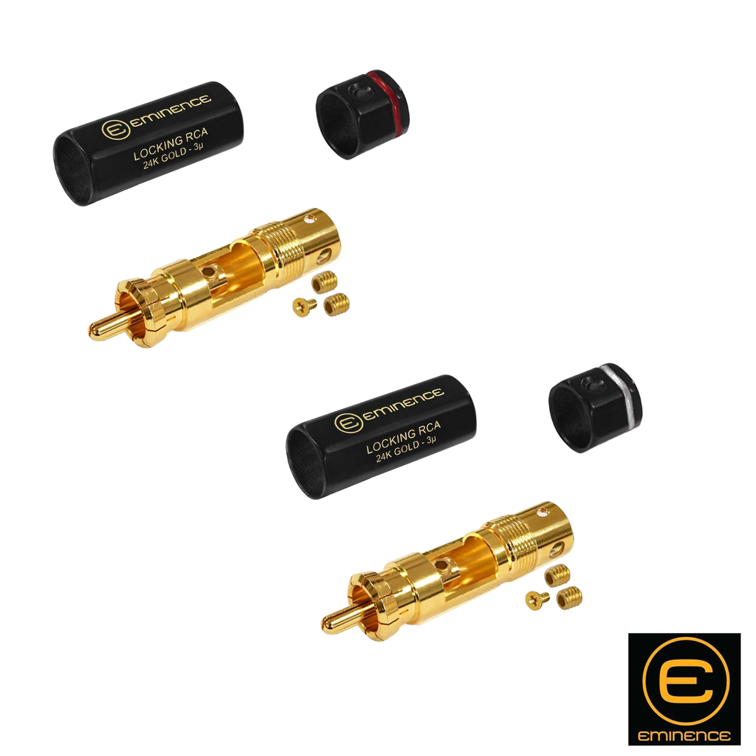 Eminence locking RCA connector parts