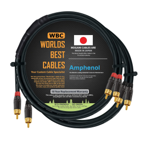 Mogami 2534 1.5m Y cable pair with Amphenol ACPL CRD / CBK RCA connectors