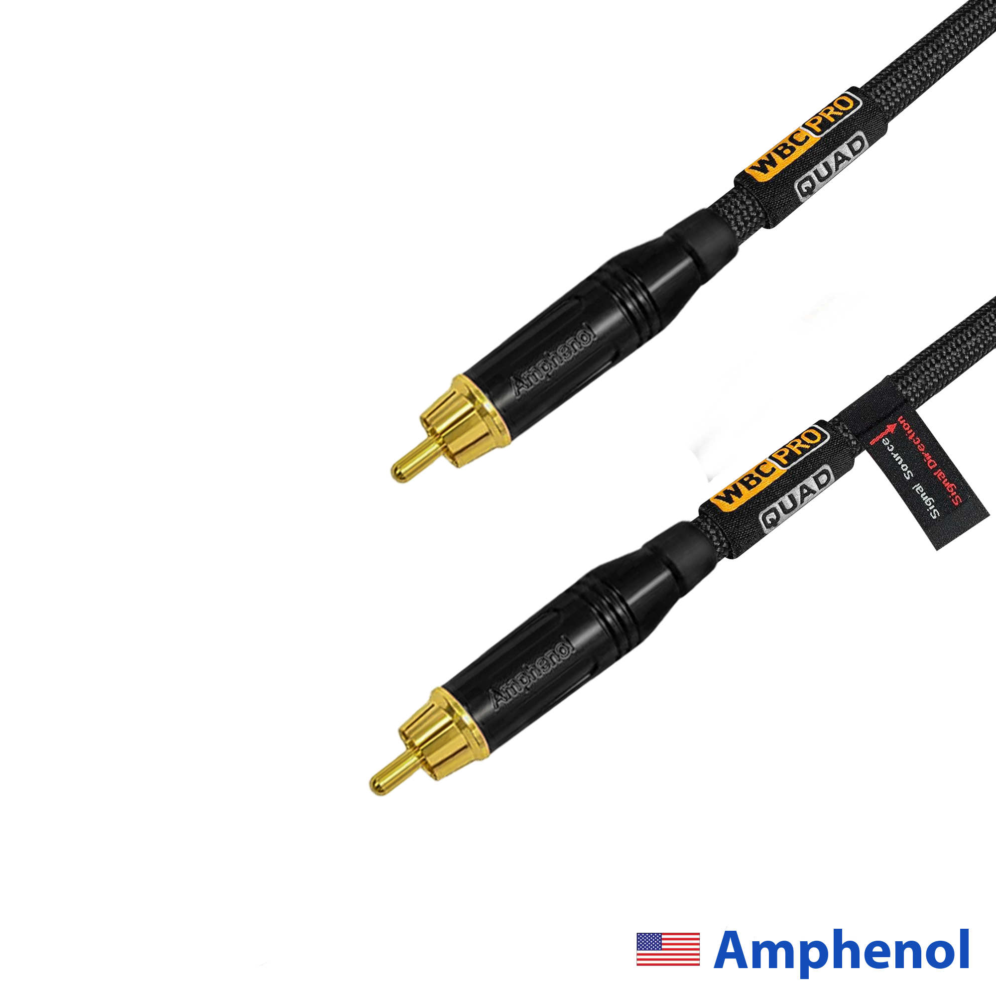 Amphenol ACPR-BLK RCA connectors with WBC Pro Quad wire