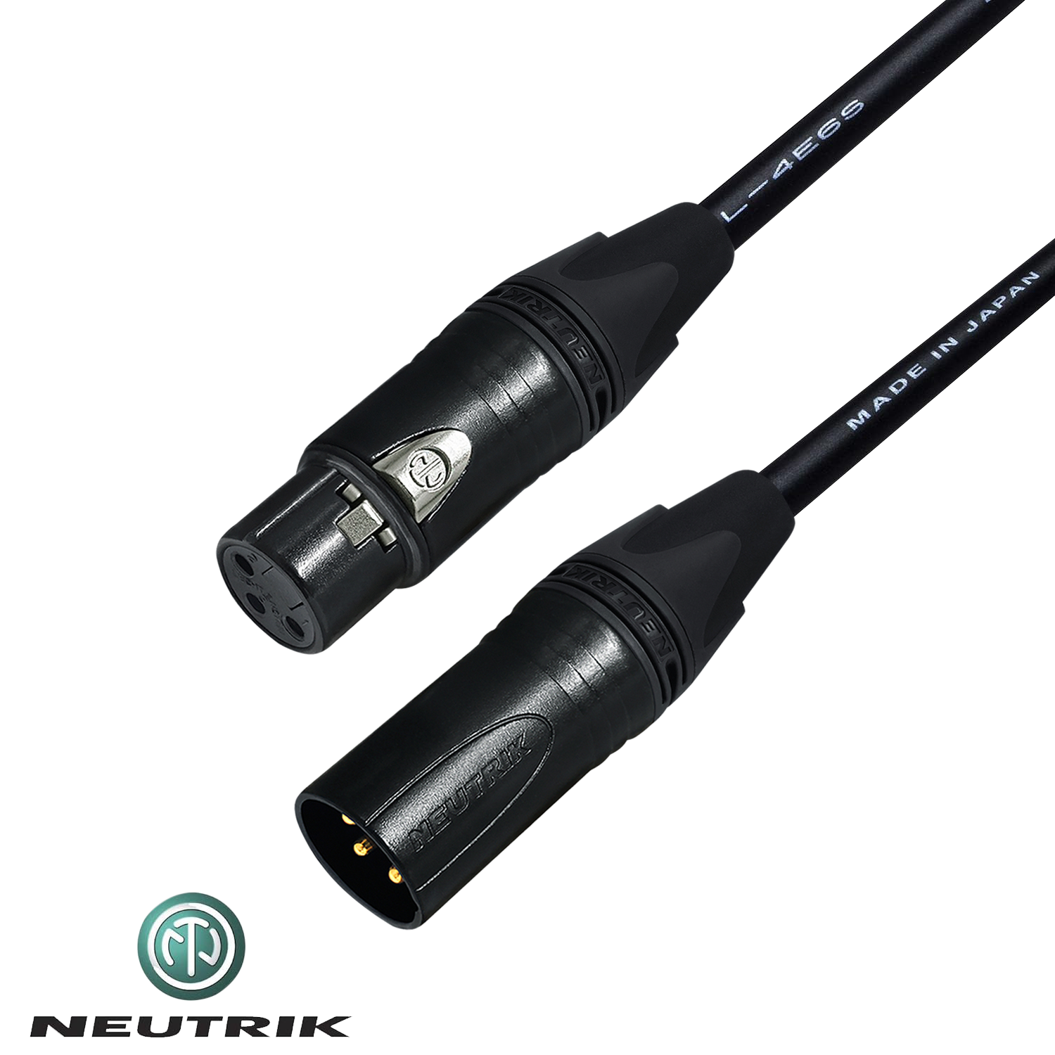 Neutrik Gold NC3MXX-B male and NC3FXX-B female XLR connectors with Canare L-4E6S