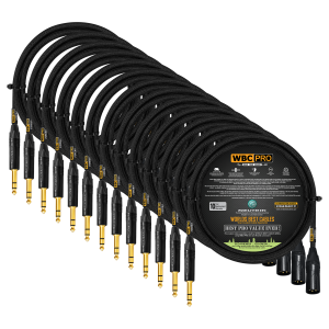 5 foot WBC-PRO-QUAD 13 cables with Neutrik NC3MXX-B Gold XLR and NP3X-B Gold TRS connectors