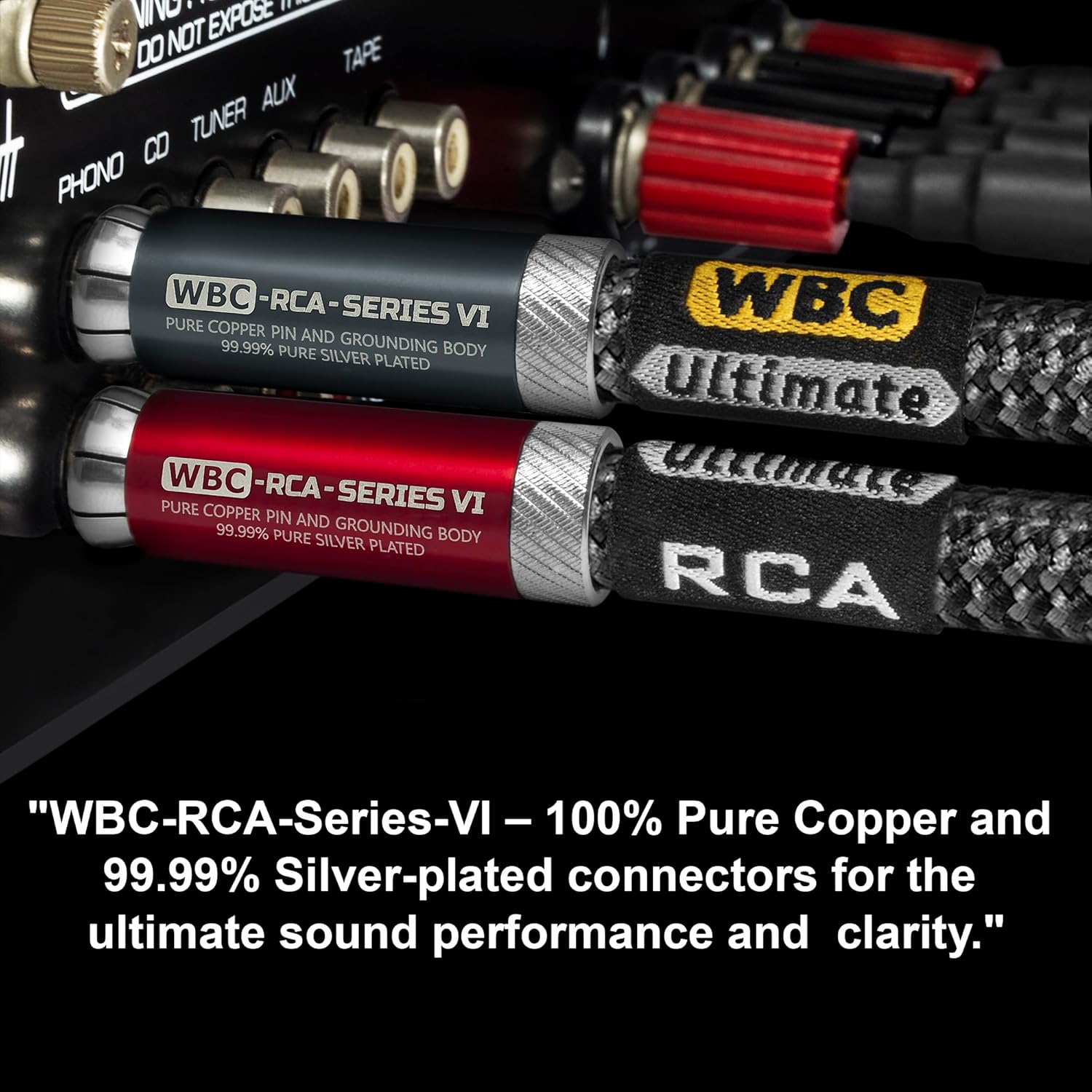 WBC-RCA-SERIES-VI Silver RCA Red and Grey Connectors